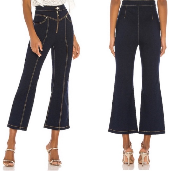 Sabina Musayev | High Rise Zip Front Crop Capri Jeans - Picture 2 of 8